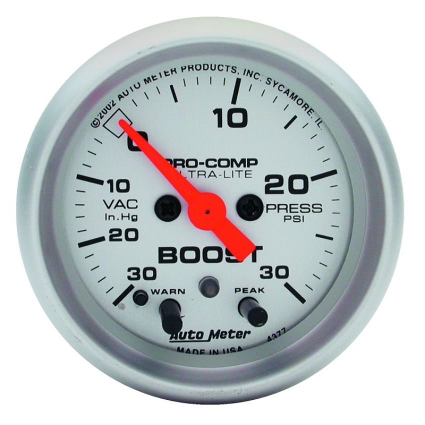 AUTOMETER ATM4376 2-1/16in U/L Boost/Vac. Gauge 30in/15psi