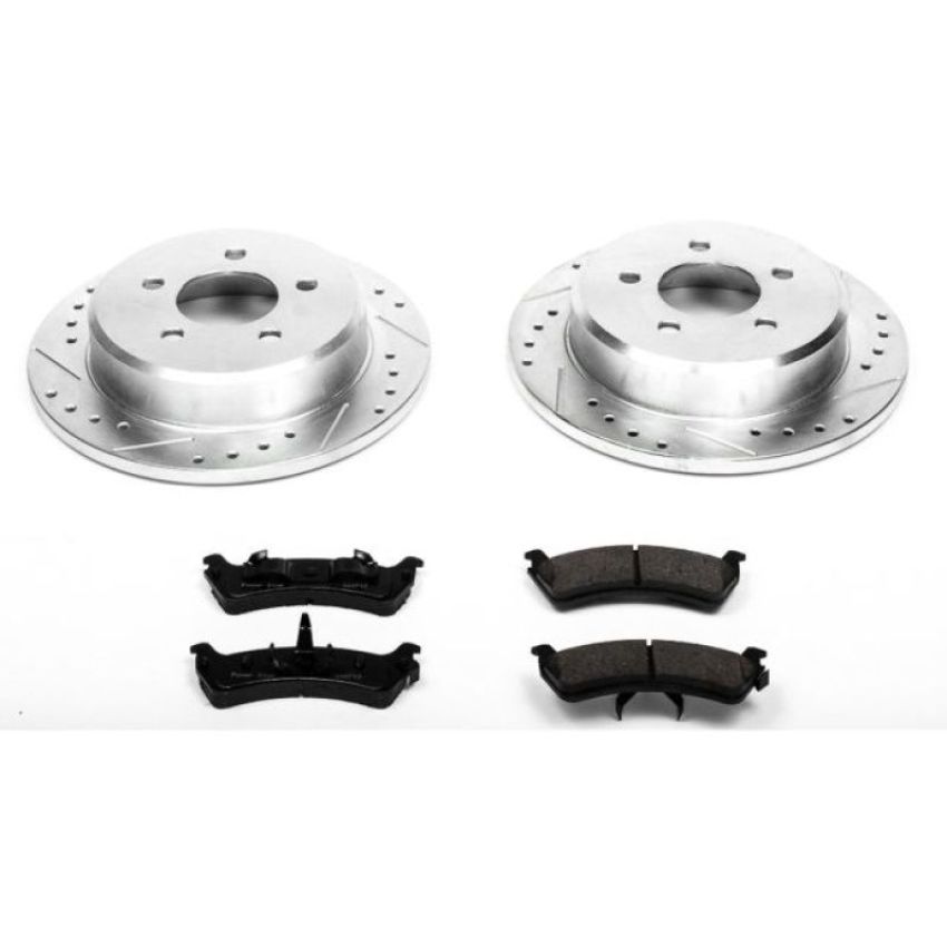 PowerStop K1858 Z23 Daily Driver Carbon-Fiber Ceramic Brake Pad and Drilled & Slotted Rotor Kit