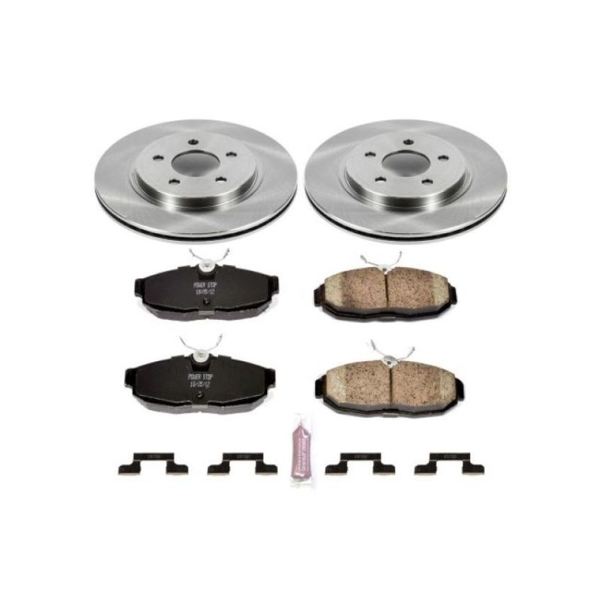 PowerStop KOE1384 OE Stock Replacement Low-Dust Ceramic Brake Pad and Rotor Kit