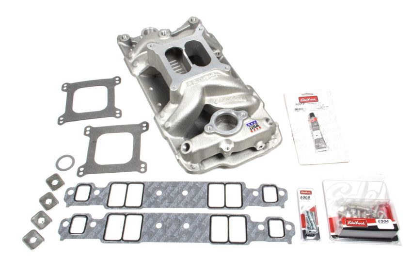 EDELBROCK EDE2042 SBC 7501 Intake Manifold & Installation Kit