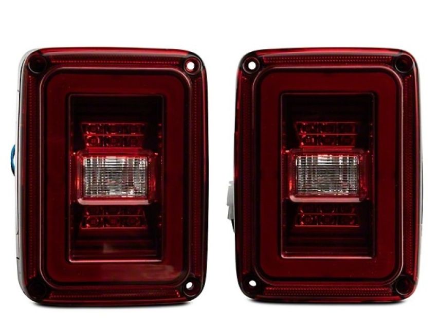 Raxiom J133626 07-18 Jeep Wrangler JK JL Style LED Tail Lights- Black Housing - Red Lens