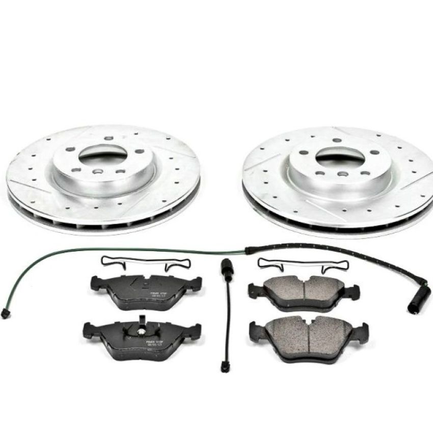 PowerStop K582 Z23 Daily Driver Carbon-Fiber Ceramic Brake Pad and Drilled & Slotted Rotor Kit