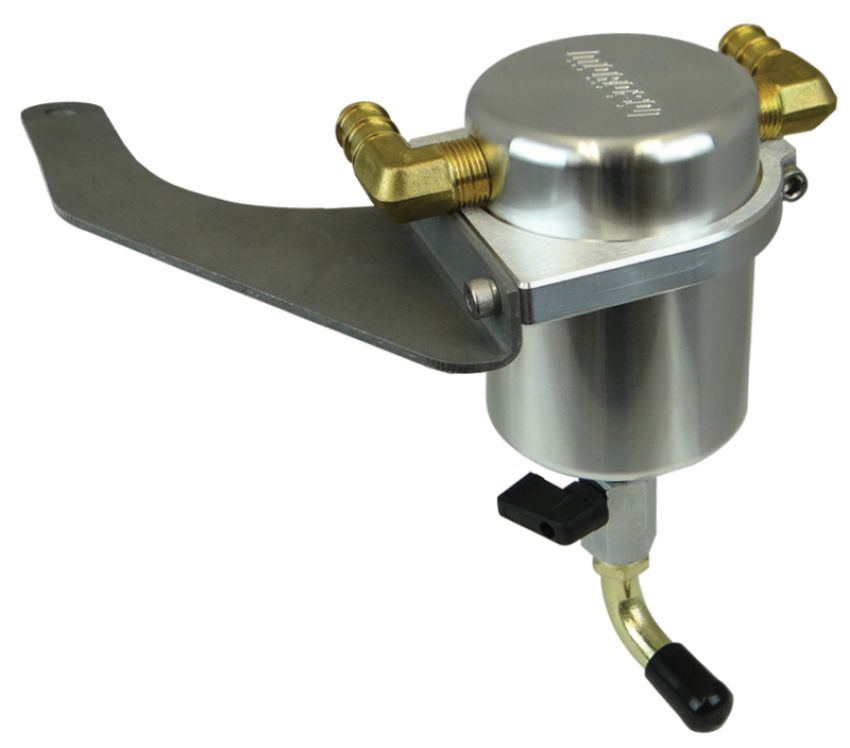 Moroso 85523 15-19 Ford Mustang EcoBoost Air/Oil Separator Catch Can - Large Body - Billet Aluminum