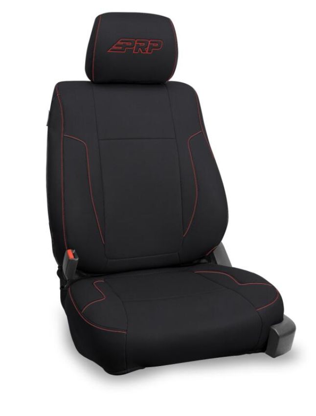 PRP Seats B068-01 PRP 12-14 Ford Raptor Front Seat Covers (Pair) - Black w/ Red Stitch