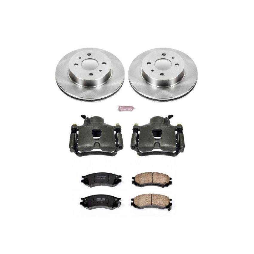 PowerStop KCOE1515 OE Stock Replacement Low-Dust Ceramic Brake Pad, Rotor and Caliper Kit