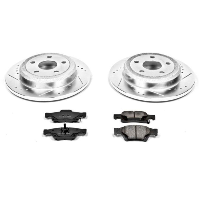 PowerStop K5950 Z23 Daily Driver Carbon-Fiber Ceramic Brake Pad and Drilled & Slotted Rotor Kit