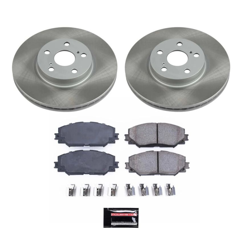 PowerStop SC4669 Semi-Coated Rotor and Low-Dust Ceramic Brake Pad Kit