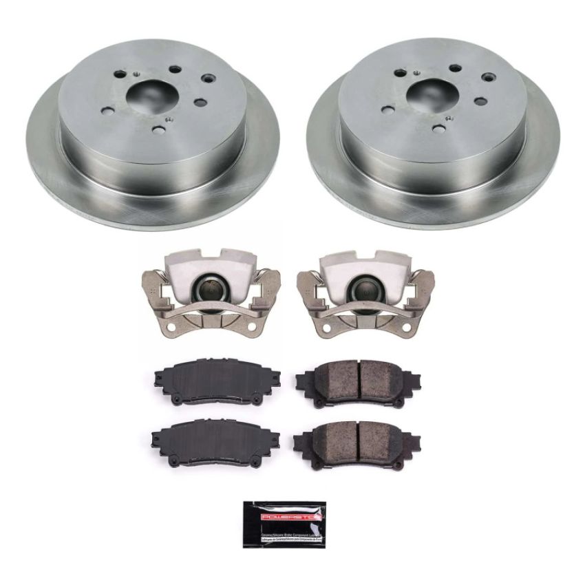 PowerStop KCOE5864 OE Stock Replacement Low-Dust Ceramic Brake Pad, Rotor and Caliper Kit