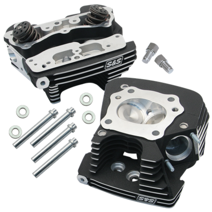 S&S Cycle 90-1293 99-05 BT Super Stock 79cc Cylinder Head Kit - Wrinkle Black