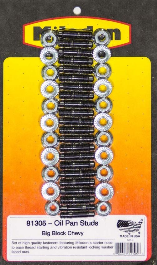 MILODON MIL81305 Oil Pan Stud Kit - BBC