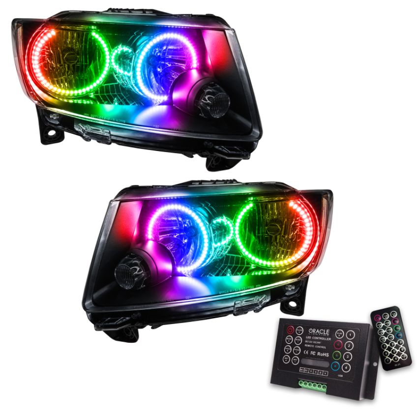 Oracle Lighting 7070-333 SMD Pre-Assembled Headlights, Non-HID, Chrome Bezel, ColorSHIFT(tm) 2.0