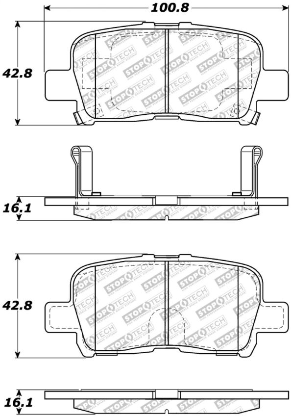 Stoptech 305.08650 Street Select Brake Pads - Front