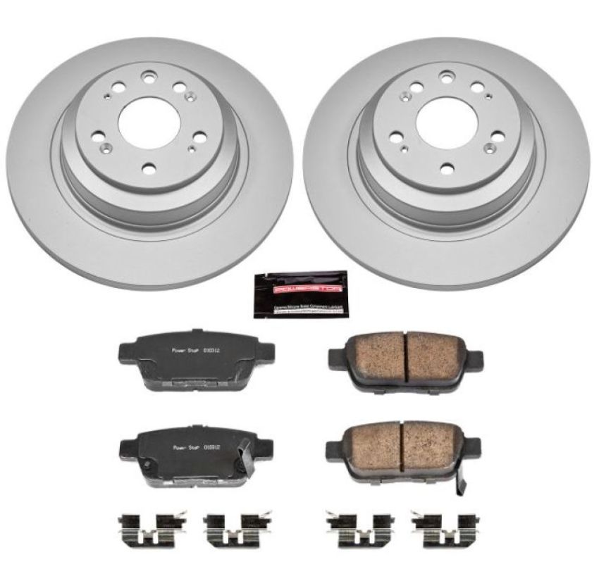 PowerStop CRK5854 Genuine Geomet Coated Rotor and Low-Dust Ceramic Brake Pad Kit