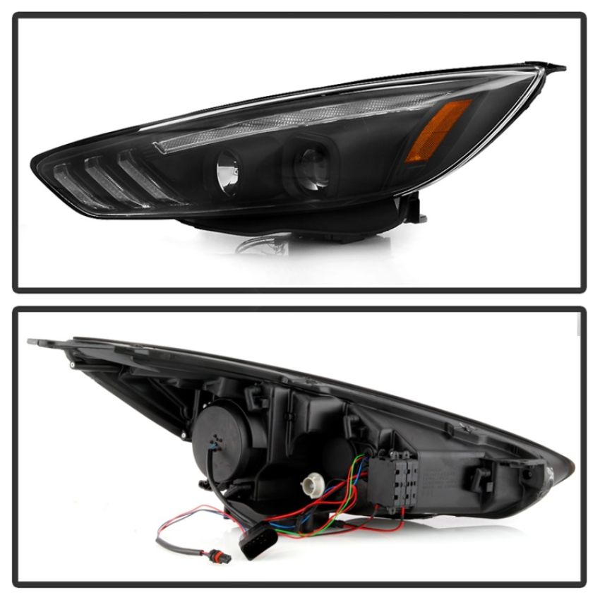 SPYDER 5086105 Projector Headlights - Sequential Turn Signal Light Bar - Black