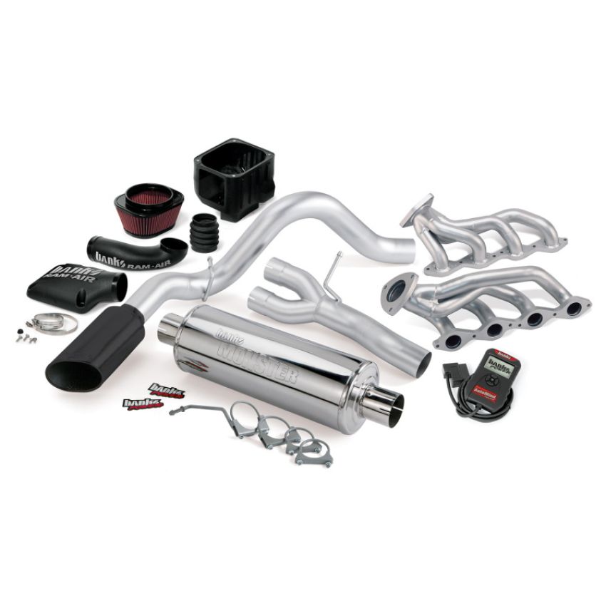 Banks Power 48082-B 10 Chevy 5.3L CCSB FFV PowerPack System - SS Single Side-Exit Exhaust w/ Black Tip