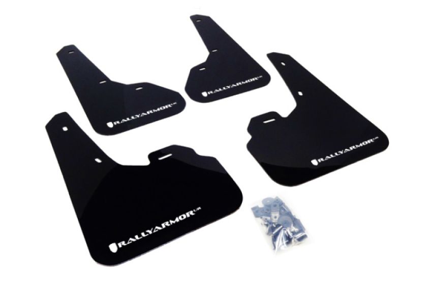 Rally Armor MF17-UR-BLK/WH Black Mud Flap/White Logo