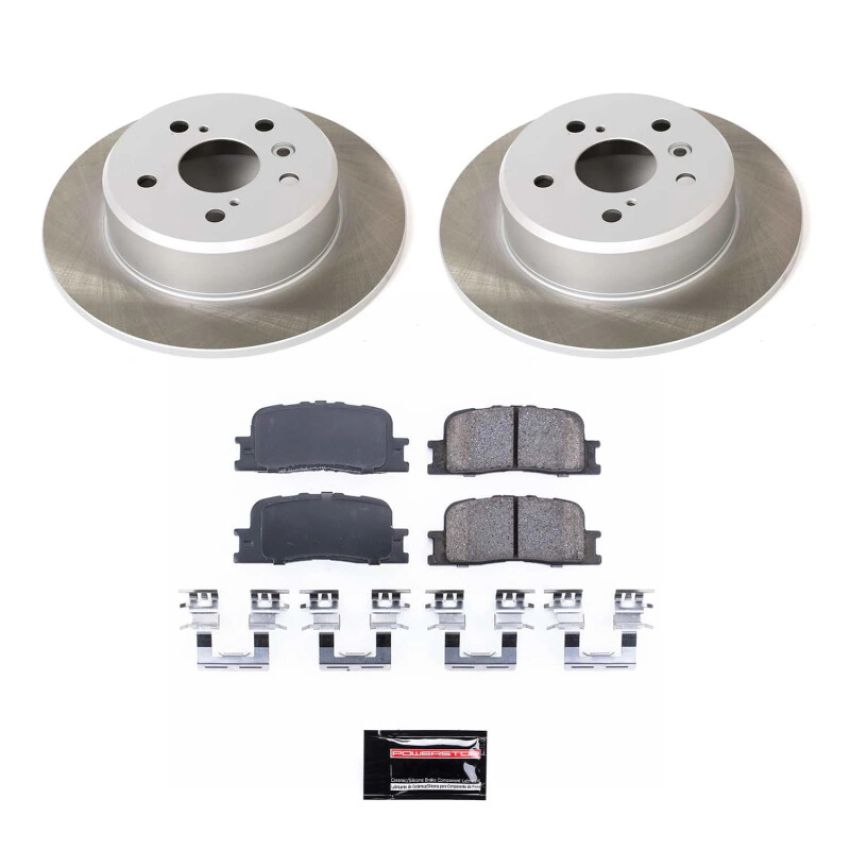 PowerStop SC1069 Semi-Coated Rotor and Low-Dust Ceramic Brake Pad Kit
