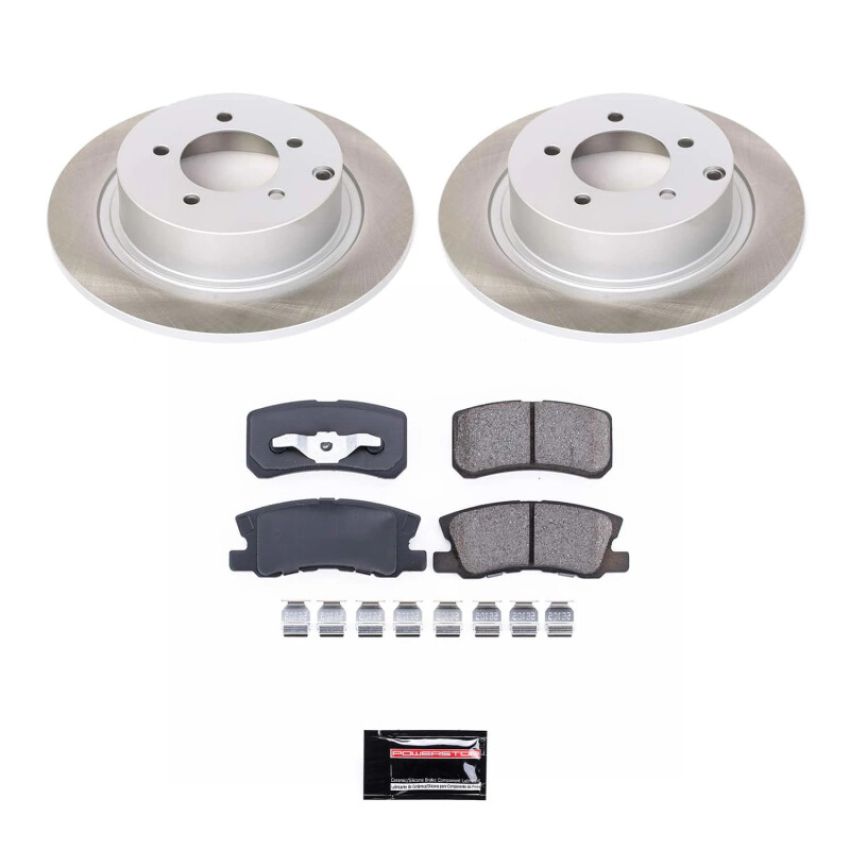 PowerStop SC1630 Semi-Coated Rotor and Low-Dust Ceramic Brake Pad Kit