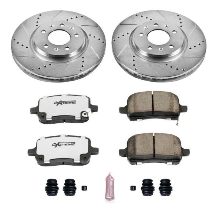 PowerStop K1433-26 Z26 Street Performance Ceramic Brake Pad and Drilled & Slotted Rotor Kit