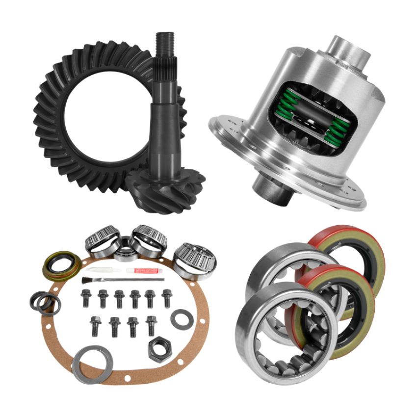 Yukon Gear & Axle YGK2196 Yukon 8.25in CHY 4.11 Rear Ring & Pinion Install Kit Positraction 1.618in ID Axle Bearings