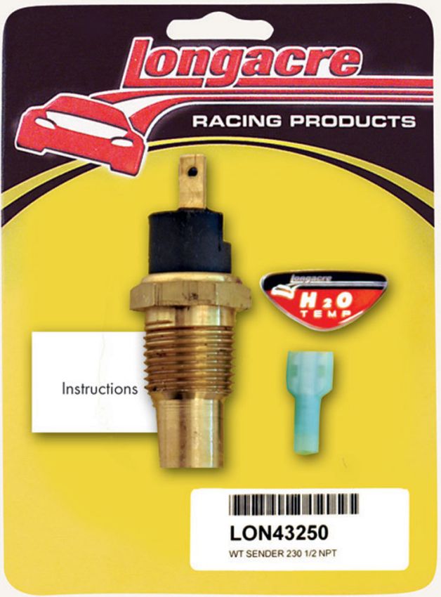 LONGACRE LON52-43250 Water Temp Sender 1/2in. NPT 230 Deg