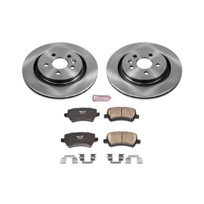 PowerStop KOE4702 OE Stock Replacement Low-Dust Ceramic Brake Pad and Rotor Kit