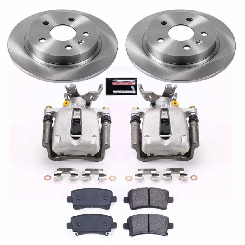 PowerStop KCOE5531A OE Stock Replacement Low-Dust Ceramic Brake Pad, Rotor and Caliper Kit