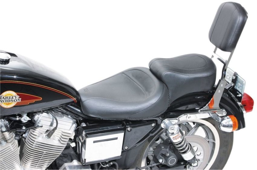 Mustang Motorcycle 75740 Mustang 82-03 Harley Sportster Standard Touring 1PC Seat - Black