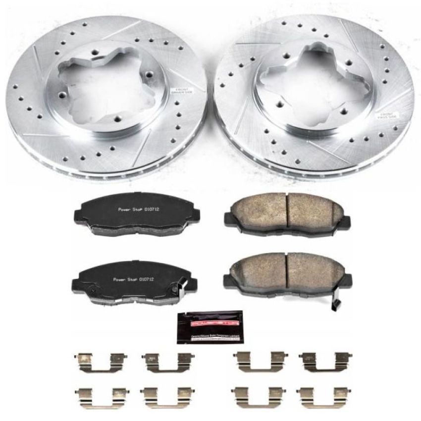 PowerStop K697 Z23 Daily Driver Carbon-Fiber Ceramic Brake Pad and Drilled & Slotted Rotor Kit