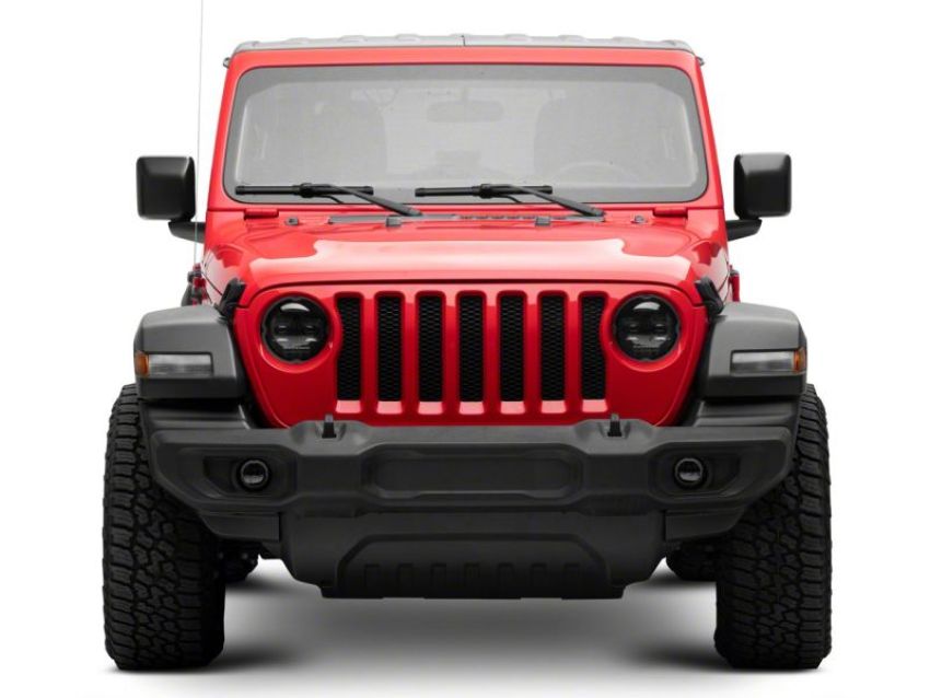 Raxiom J177416 18-23 Jeep Wrangler JL Axial Series 9-In Angel Eye LED Headlights- Blk Housing (Clear Lens)