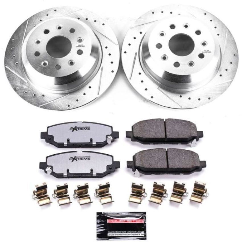 PowerStop K7942-36 Z36 Truck and SUV Carbon-Fiber Ceramic Brake Pad and Drilled & Slotted Rotor Kit