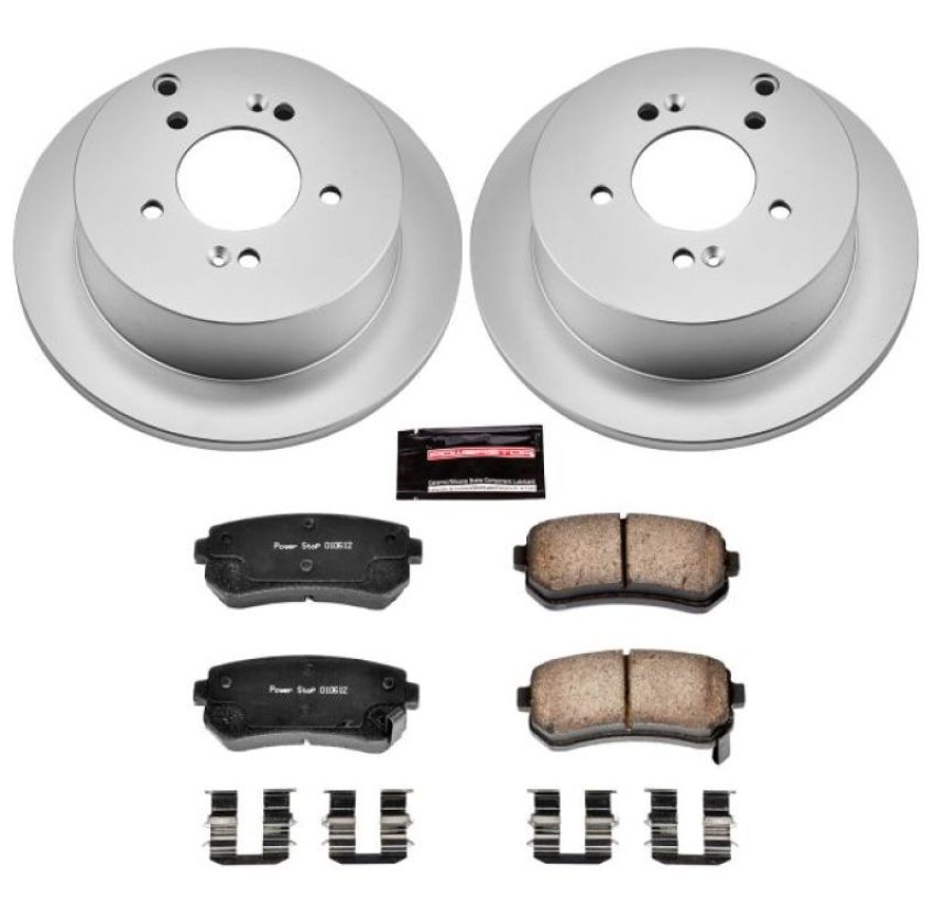 PowerStop CRK5394 Genuine Geomet Coated Rotor and Low-Dust Ceramic Brake Pad Kit