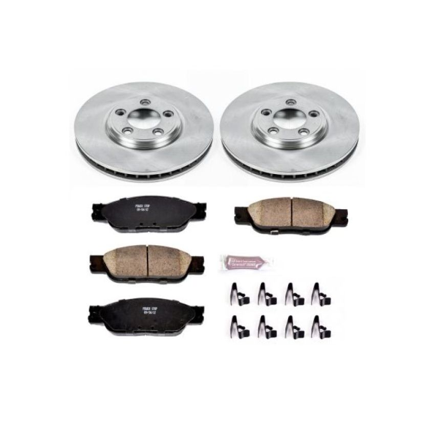 PowerStop KOE1353 OE Stock Replacement Low-Dust Ceramic Brake Pad and Rotor Kit