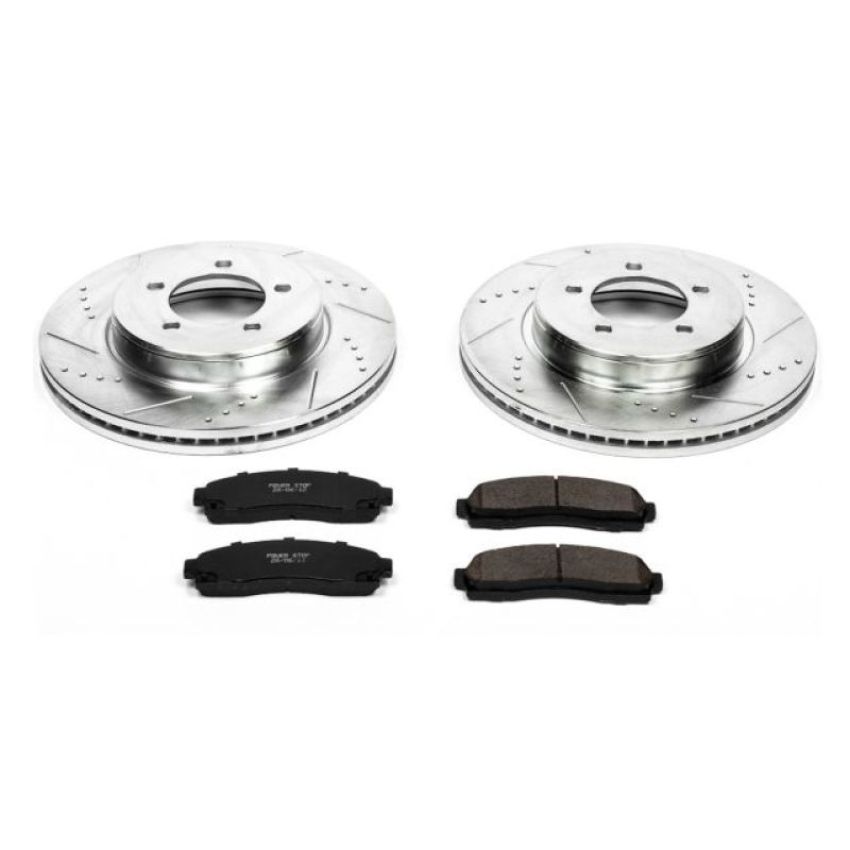 PowerStop K1931 Z23 Daily Driver Carbon-Fiber Ceramic Brake Pad and Drilled & Slotted Rotor Kit