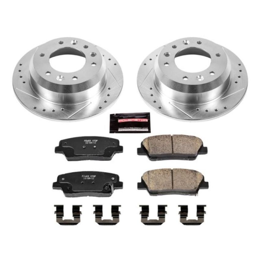 PowerStop K5906 Z23 Daily Driver Carbon-Fiber Ceramic Brake Pad and Drilled & Slotted Rotor Kit