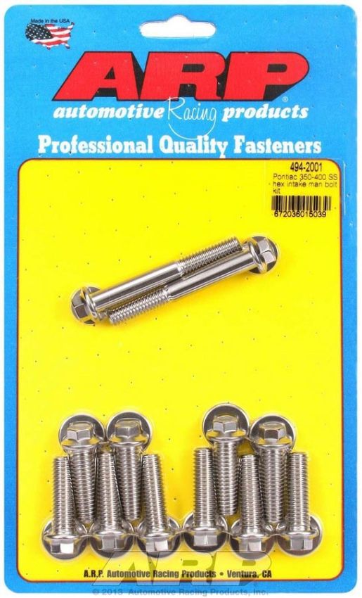 ARP ARP494-2001 Pontiac S/S Intake Bolt Kit 6pt.