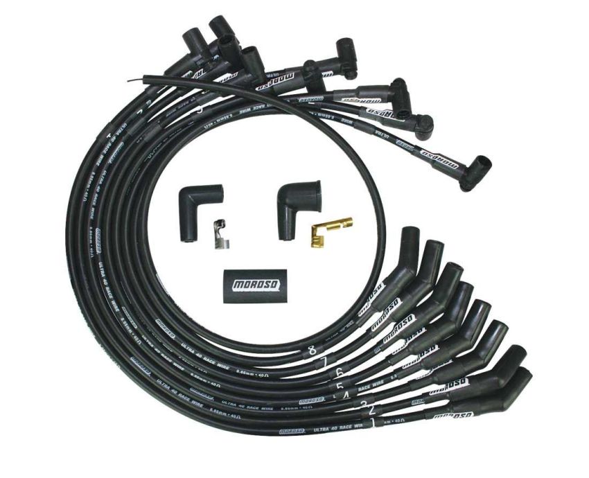 Moroso 73718 Ford 289-302 Ignition Wire Set - Ultra 40 - Unsleeved - HEI - Under Header - Black
