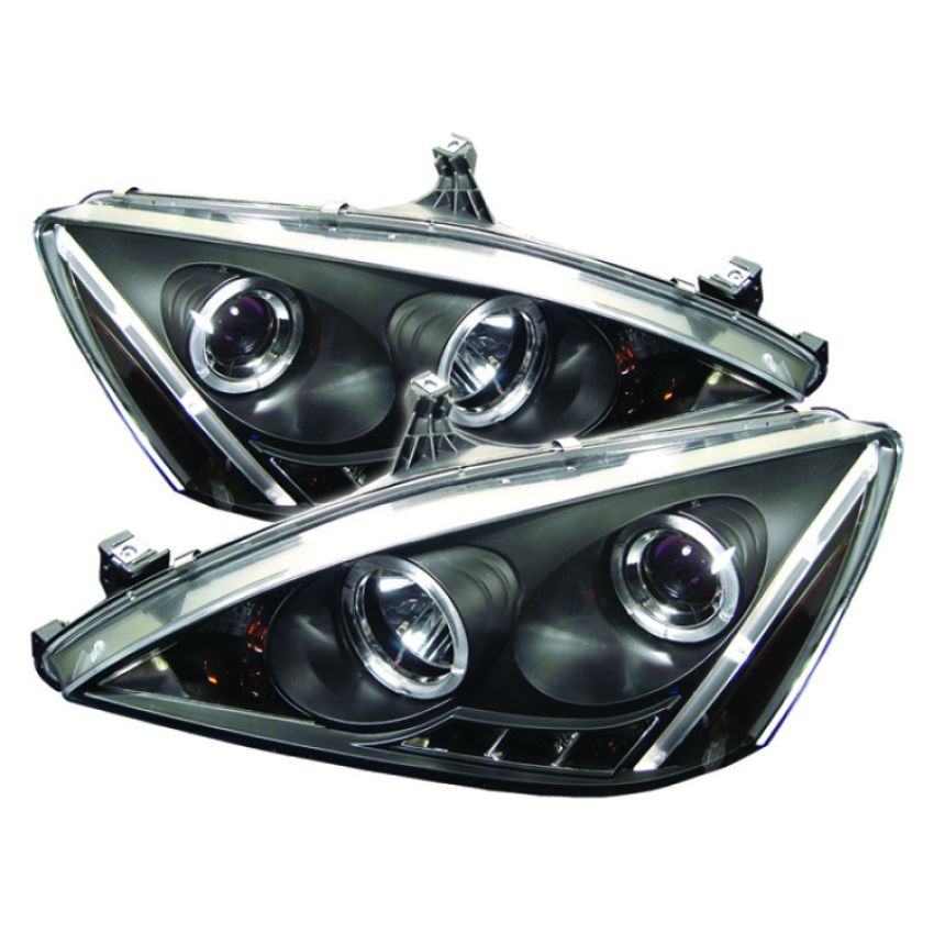 SPYDER 5010636 Projector Headlights - LED Halo - Amber Reflector - Black