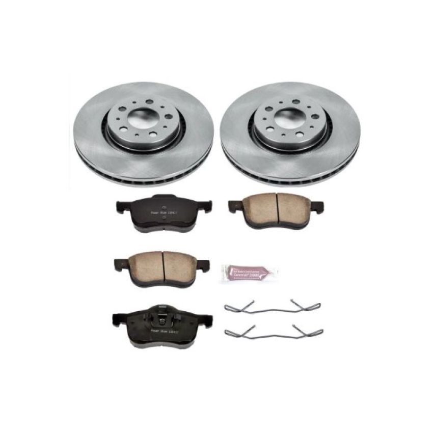 PowerStop KOE5193 OE Stock Replacement Low-Dust Ceramic Brake Pad and Rotor Kit