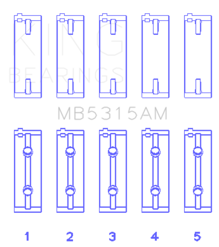 King Mitsubishi 4G63T/4G64 (Size 0.5) Main Bearing Set