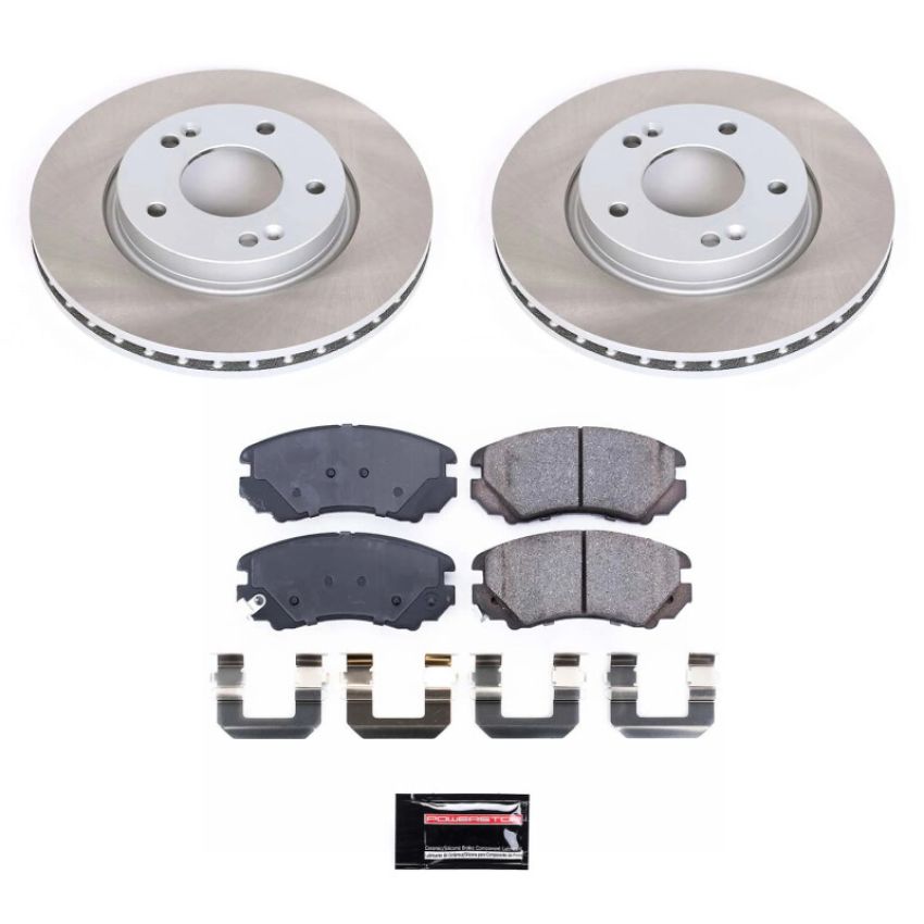 PowerStop SC5291 Semi-Coated Rotor and Low-Dust Ceramic Brake Pad Kit
