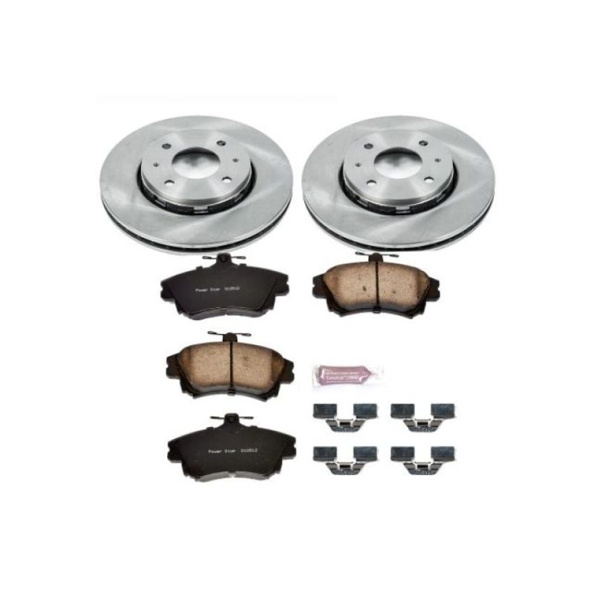 PowerStop KOE911 OE Stock Replacement Low-Dust Ceramic Brake Pad and Rotor Kit