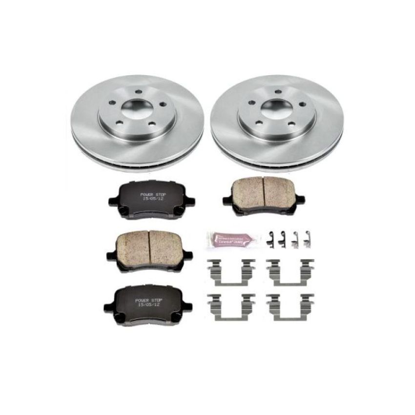 PowerStop KOE3116 OE Stock Replacement Low-Dust Ceramic Brake Pad and Rotor Kit