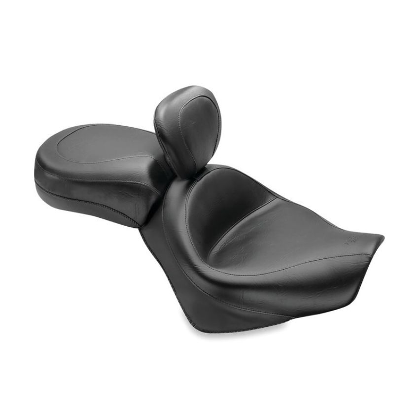 Mustang Motorcycle 79471 Mustang 07-15 Honda VT750C2 Spirit, 10-20 Phantom Wide Touring 2PC Seat w/Driver Backrest - Black