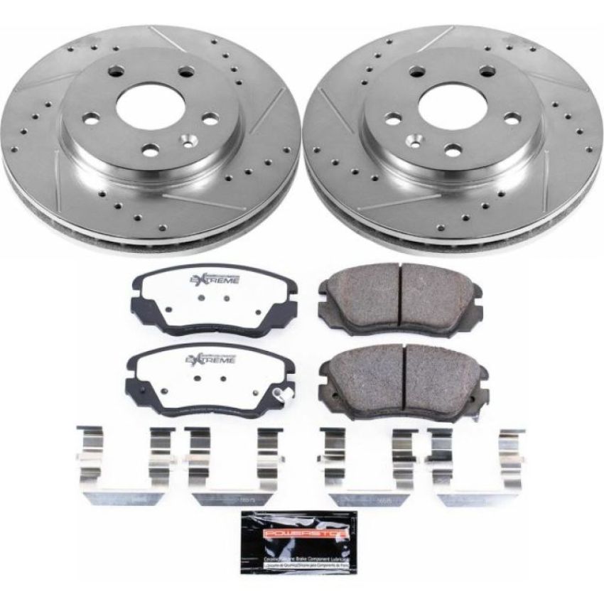 PowerStop K5522-26 Z26 Street Performance Ceramic Brake Pad and Drilled & Slotted Rotor Kit