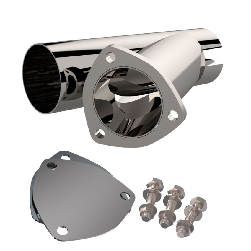 QTP 10300 3in Weld-On QTEC Exhaust Cutout Y-Pipe
