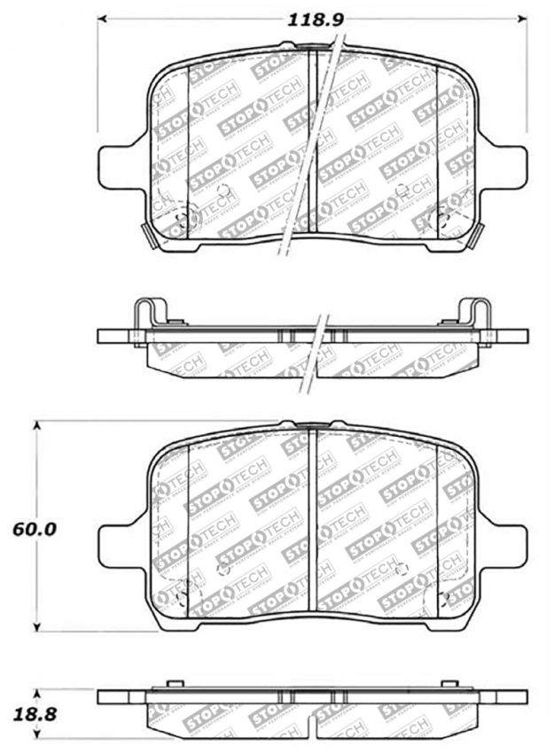 Stoptech 305.10280 Street Select Brake Pads - Front