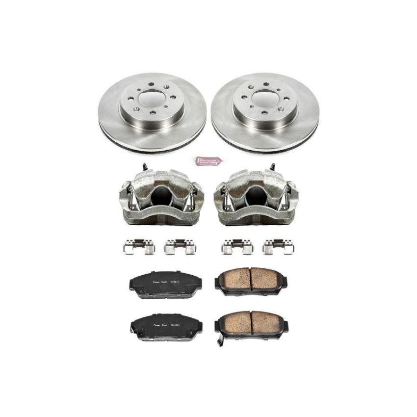 PowerStop KCOE692 OE Stock Replacement Low-Dust Ceramic Brake Pad, Rotor and Caliper Kit