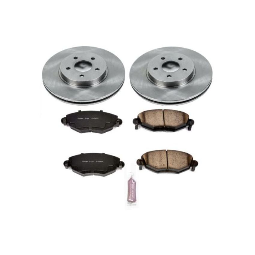 PowerStop KOE1373 OE Stock Replacement Low-Dust Ceramic Brake Pad and Rotor Kit