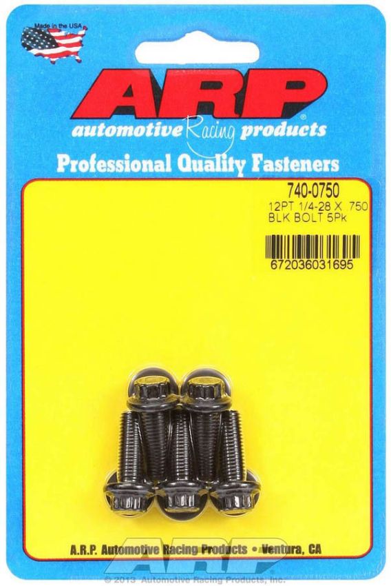 ARP ARP740-0750 Bolt Kit - 12pt. (5) 1/4-28 x .750